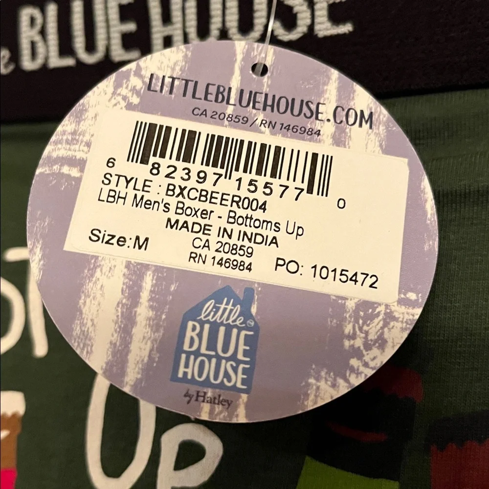 NEW NWT Little Blue House by Hatley Bottom’s Up Men's MED beer Boxer Briefs